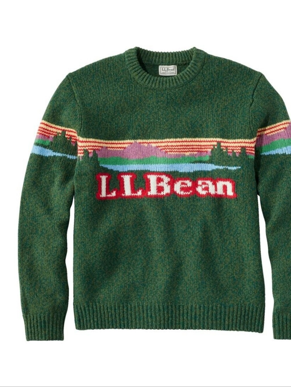 L.L. Bean Womens Katahdin Green Logo Crewneck Sweater NWOT SIZE XL